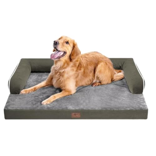 Großes Hundebett orthopädisch waschbar – abnehmbarer, wasserdichter Bezug für große Hunde – Memory-Schaum – Couch-Sofa mit abnehmbarer Nackenrolle – dunkelgrünes Hundebett Großes Hundebett orthopädisch waschbar – abnehmbarer, wasserdichter Bezug für große Hunde – Memory-Schaum – Couch-Sofa mit abnehmbarer Nackenrolle – dunkelgrünes Hundebett von MEKIY