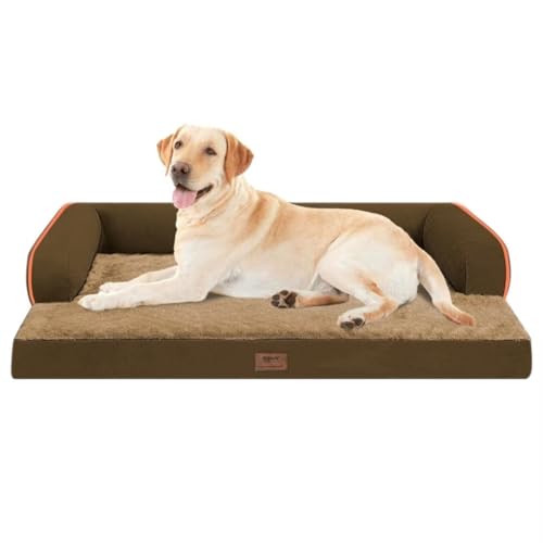 Großes orthopädisches Hundebett waschbar – wasserdicht mit abnehmbarem Bezug – Memory-Schaum – XXL große Hunde – Betten Nackenrolle Haustier – Couch Sofa – braunes Hundebett Großes orthopädisches Hundebett waschbar – wasserdicht mit abnehmbarem Bezug – Memory-Schaum – XXL große Hunde – Betten Nackenrolle Haustier – Couch Sofa – braunes Hundebett von MEKIY