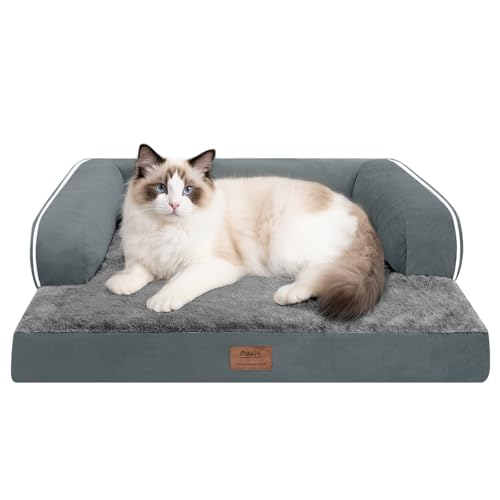 Kleines Hundebett, wasserdicht, orthopädisch, für kleine Hunde, Katzen, bequemes Haustierbett mit waschbarem, abnehmbarem Bezug, Dunkelgrau Kleines Hundebett, wasserdicht, orthopädisch, für kleine Hunde, Katzen, bequemes Haustierbett mit waschbarem, abnehmbarem Bezug, Dunkelgrau von MEKIY