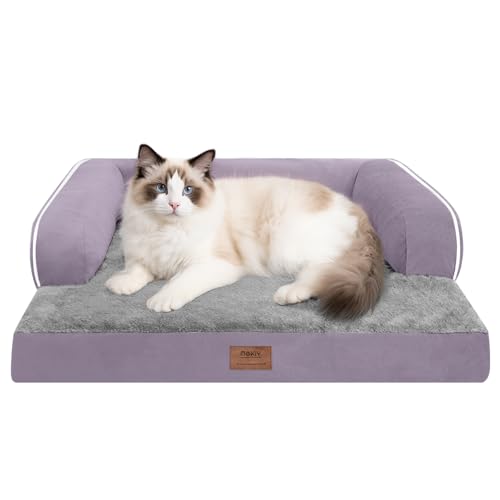Kleines Hundebett, wasserdicht, orthopädisch, für kleine Hunde, Katzen, bequemes Haustierbett mit waschbarem, abnehmbarem Bezug, Violett Kleines Hundebett, wasserdicht, orthopädisch, für kleine Hunde, Katzen, bequemes Haustierbett mit waschbarem, abnehmbarem Bezug, Violett von MEKIY
