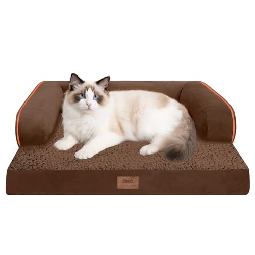 Kleines Hundebett, wasserdicht, orthopädisch, für kleine Hunde und Katzen, bequemes Haustierbett mit waschbarem, abnehmbarem Bezug, Kaffeebraun Kleines Hundebett, wasserdicht, orthopädisch, für kleine Hunde und Katzen, bequemes Haustierbett mit waschbarem, abnehmbarem Bezug, Kaffeebraun von MEKIY