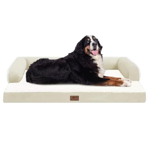 Orthopädisches Hundebett für große Hunde, orthopädisch, waschbar, Größe XXXL, große Hunde, Memory-Schaum, Couch, Sofa, Bett, wasserdicht, mit abnehmbarem Bezug, Beige Orthopädisches Hundebett für große Hunde, orthopädisch, waschbar, Größe XXXL, große Hunde, Memory-Schaum, Couch, Sofa, Bett, wasserdicht, mit abnehmbarem Bezug, Beige von MEKIY