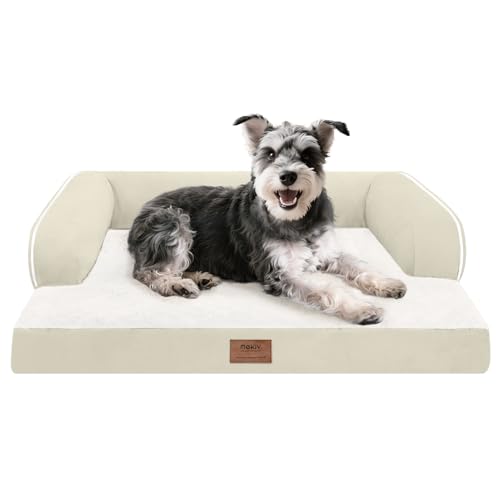 Orthopädisches Hundebett für kleine Hunde, wasserdichte Hundebetten für mittelgroße Hunde, bequemes Haustierbett mit Seiten, waschbarer, abnehmbarer Bezug, Beige Orthopädisches Hundebett für kleine Hunde, wasserdichte Hundebetten für mittelgroße Hunde, bequemes Haustierbett mit Seiten, waschbarer, abnehmbarer Bezug, Beige von MEKIY