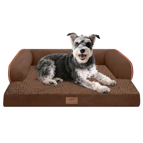 Kleines Hundebett, wasserdicht, orthopädisch, für mittelgroße Hunde, bequemes Haustier-Katzenbett mit Seiten, waschbarer, abnehmbarer Bezug Kleines Hundebett, wasserdicht, orthopädisch, für mittelgroße Hunde, bequemes Haustier-Katzenbett mit Seiten, waschbarer, abnehmbarer Bezug von MEKIY