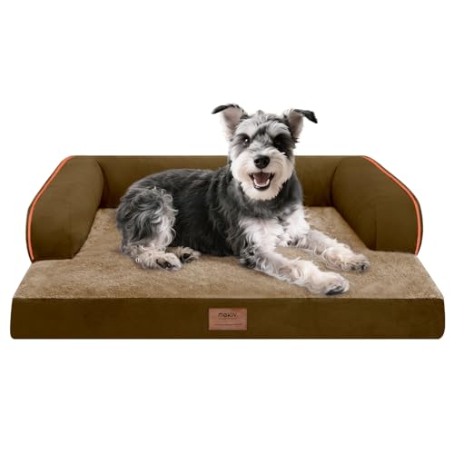 Orthopädisches Hundebett für kleine Hunde, wasserdichte Hundebetten für mittelgroße Hunde, bequemes Haustierbett mit Seiten, waschbarer abnehmbarer Bezug, Braun Orthopädisches Hundebett für kleine Hunde, wasserdichte Hundebetten für mittelgroße Hunde, bequemes Haustierbett mit Seiten, waschbarer abnehmbarer Bezug, Braun von MEKIY