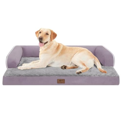 Orthopädisches großes Hundebett, waschbar, orthopädische Hundebetten mit Eierschaum-Unterstützung, abnehmbarer, maschinenwaschbarer Plüschbezug und rutschfester Unterseite, für XXL-extra große Hunde - Orthopädisches großes Hundebett, waschbar, orthopädische Hundebetten mit Eierschaum-Unterstützung, abnehmbarer, maschinenwaschbarer Plüschbezug und rutschfester Unterseite, für XXL-extra große Hunde - von MEKIY