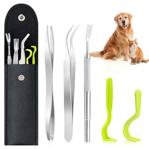 MELLIEX Edelstahl Zeckenzange Set,5er Stück Zeckenzange Zeckenpinzette für Hunde Katze Mensch Kinder Zeckenentferner MELLIEX Edelstahl Zeckenzange Set,5er Stück Zeckenzange Zeckenpinzette für Hunde Katze Mensch Kinder Zeckenentferner von MELLIEX