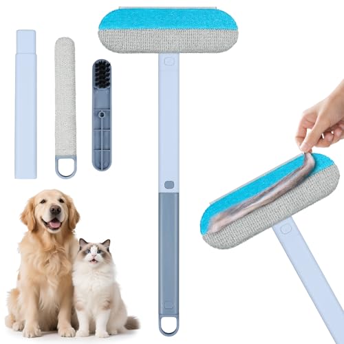 MELLIEX Tierhaarentferner Bürste 4 in 1 Multifunktion Fusselbürsten-Set Katzenhaare und Hundehaare Entfernen statt Fusselrolle Tierhaarentferner für Auto Sofa Teppich Kratzbäume von MELLIEX