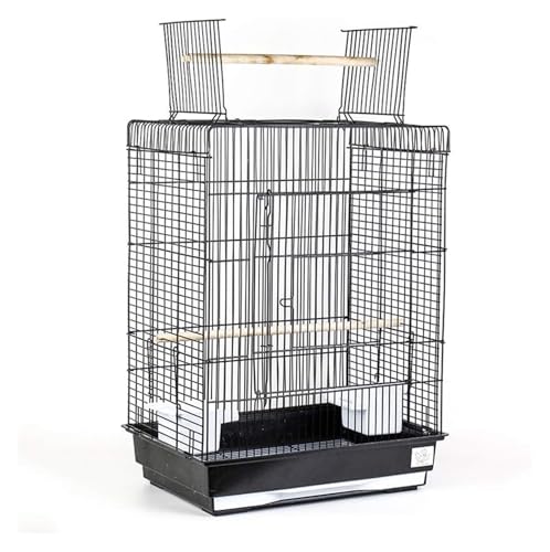 Bird Cagesolid Metall Vogelkäfige Große Offene Top -Reisebandkäfig mit Holzständer Riegel Lieben Lieben Vögel Finken Cockatiels Kanarische Papageien Käfig (schwarz) von MEMEM