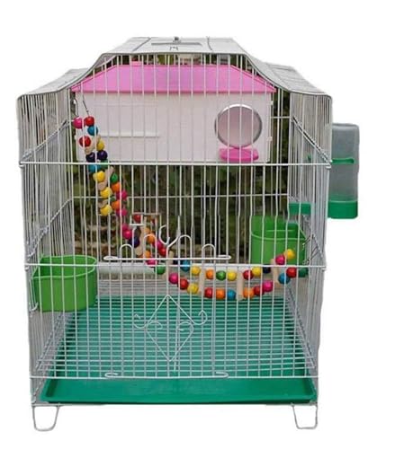 Bird Cagesolid Metallic Vogelkäfige mit grüner Tablett große Kapazität Papageienkäfige dekorative Vogelträger mit Stillstange Wasserbox (Metallic D) von MEMEM