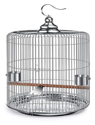 Bird Cagesolid Round Vogelkäfige Schmiedeeisen Vogelkäse Großer Edelstahl Vogelkäfig tragbare Vogelträger Einfaches Vogelhaus for den Außenbereich (30 cm/11,8 Zoll) von MEMEM