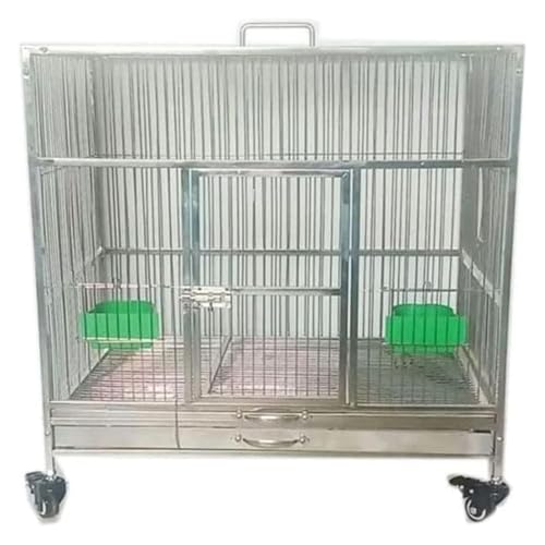 Bird Cagesolid Schmiedeeisen Vogelkäse Rechteck Vogelträger Großer Papageienflugkäfig mit Tablett langlebiger Vogelkäfig for mehrere kleine Vögel (Vogelkäfig XL) von MEMEM