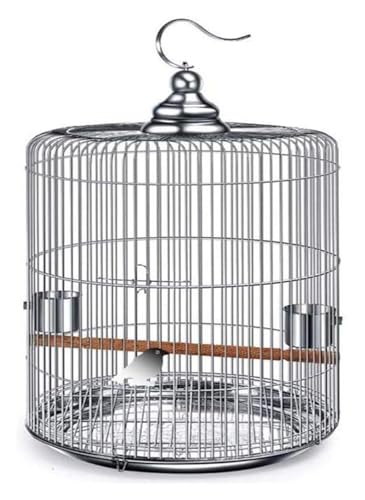 Bird Cagesolid Silber Edelstahl Vogelkäfige Outdoor -Reisen Vogelkäfige mit Stand Bar Papageikäse Käfige von MEMEM