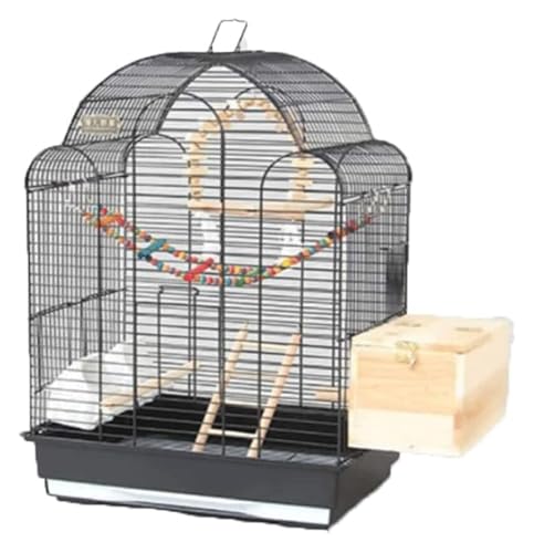 Bird Cagesolid Vintage Vogelkäfige Große Metallvogelhaus Luxus großer Vogel Käfig Schmiedeeisen Vogelkäse Outdoor Vogelhausträger for Garten (Schwarz C) von MEMEM