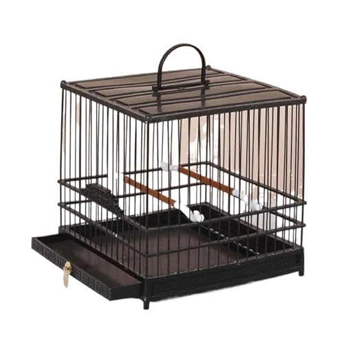 Bird Cagesolid Vogel Käfig Plastik Vogel Käfig Plastik Quadrat Vogel Käfig Gold Seidenperlen Vogel Käfig Kleiner tragbarer Papageienkäfig for Lovebirds Finken Papageien Vogelkäfig (Gold) von MEMEM