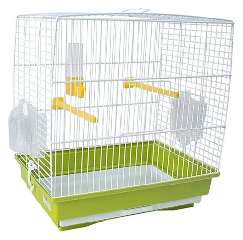 Bird Cagesolid Vogelkäfig Edelstahl Vogel Käfig Großer Papagei Cage Thrush Taube tragbare kleine Größe Vögel Reisen Käfig Haustier for Lovebirds Finken Papageienvogel Vogelkäfig (grün) von MEMEM