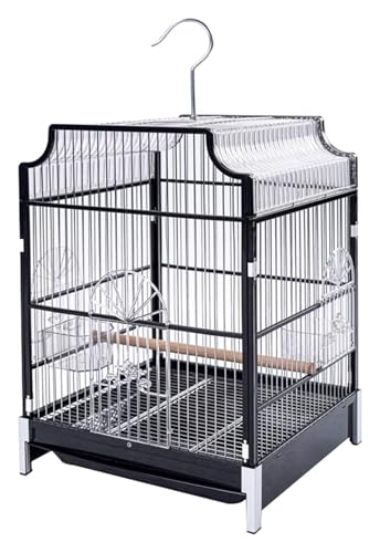 Bird Cagesolid Vogelkäfig Schmiedeeisen großer Flug Vogelkäfig mit rollender Ständer for Sittich, Kanarien-, Finch-, Papageien -Vogel -Vogel -Käfig for Lovebirds -Finken Papageien -Vogelkäfig (weiß) von MEMEM