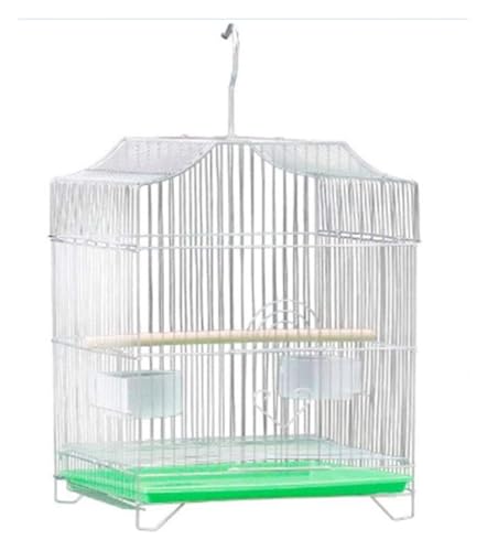 Bird Cagesolid White Metallic Vogelkäfige im Freien im Freien, Papageienkäfige mit Lebensmittelbehälter Stehbar Hakenschale von MEMEM
