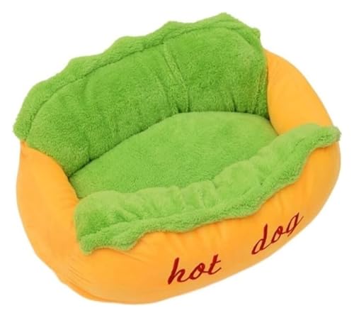 Katzenbett, Hundebett, Plüsch-Haustierbett, süßes Hot-Dog-weiches Haustiernest, Katzenkätzchen, Welpenhöhlenbett, warmes Winterbett for Schlafen, Spielen, Ruhen, waschbare Matte, Haustierbett for Hund von MEMEM