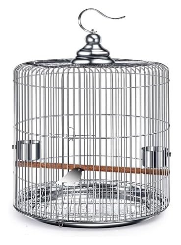 Vogelkäfig Fester Innen-/Außenhöhle Metall Metelstahl Round Käfig Papagei Perle Bird Cage Kreative Runde Kanarische Vogelkäfig Vogelkäfig -Sichtweite Käfig (OneColor 13.0) von MEMEM