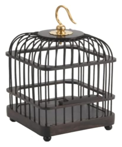 Vogelkäfig Solid Bambus Vogelträger Vintage Square Vogelkäfig Haushalt rundes Vogelkäfig tragbare Flugkäfig for Außenhof (Quadrat C) von MEMEM