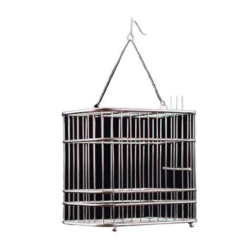 Vogelkäfig Solid Square Birdcages Hanging Vogelkäfig rostfreie Stee Flug Cage Einfache Retro -Vogelhaus for Reisehausgeschenke (kein Accessoires) von MEMEM