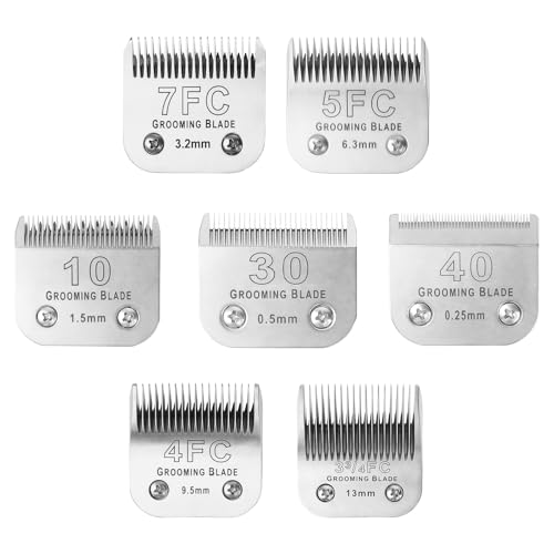 MEMIRY Größe 10+30+40+7FC+5FC+4F+3-3/4FC, abnehmbare Hundepflegeklingen, kompatibel mit Andis, Oster A5, Wahl KM10 Serie, Schnittlänge 0,25 mm-13 mm, Silber MEMIRY Größe 10+30+40+7FC+5FC+4F+3-3/4FC, abnehmbare Hundepflegeklingen, kompatibel mit Andis, Oster A5, Wahl KM10 Serie, Schnittlänge 0,25 mm-13 mm, Silber von MEMIRY