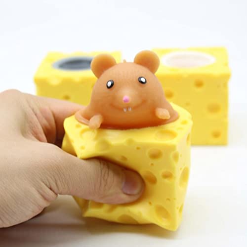 MEMMZY Stressabbauendes Haustier Käse Maus Käse Prise Spaß Stress Ball Entlüftung Eichhörnchen Tasse Streich Spielzeug von MEMMZY