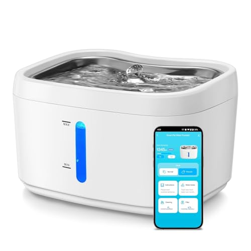 2.5L/85oz Trinkbrunnen Für Katze Kabellos, Katzenbrunnen Edelstahl, 3000 MAh Batterie, Automatische Erkennung, Zirkulation, Effektive Filterung, Leiser Trinkspender für Haustiere 2.5L/85oz Trinkbrunnen Für Katze Kabellos, Katzenbrunnen Edelstahl, 3000 MAh Batterie, Automatische Erkennung, Zirkulation, Effektive Filterung, Leiser Trinkspender für Haustiere von MENDUNER