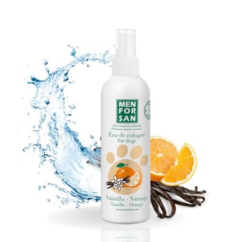 MENFORSAN Cologne für Hunde Vanille und Orange 125ml, Süßes, fruchtiges und langanhaltendes Aroma von Menforsan