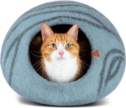 MEOWFIA Katzenbett Höhle – Umweltfreundliche Betten aus 100% Merinowolle für Katzen und Kätzchen - Flauschig & Waschbar von MEOWFIA