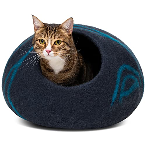MEOWFIA Katzenbett Höhle – Umweltfreundliche Betten aus 100% Merinowolle für Katzen und Kätzchen - Flauschig & Waschbar von MEOWFIA