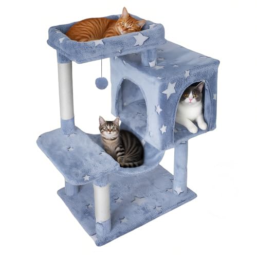 MEOWSAN Großer mehrstöckiger Kratzbaum, hoch mit Sisalüberzogenen Kratzstämmen, Höhle, Hängematte, baumelnder Ball und erweiterter Plattform für Katzen zum Spielen und Schlafen MEOWSAN Großer mehrstöckiger Kratzbaum, hoch mit Sisalüberzogenen Kratzstämmen, Höhle, Hängematte, baumelnder Ball und erweiterter Plattform für Katzen zum Spielen und Schlafen von MEOWSAN