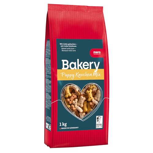 MERA Bakery Puppy Knochen Mix (1kg), Hundeleckerli für Training oder als Snack, Leckereien für Hunde aus natürlichen Zutaten, schonend gebackene Hundekekse von MERA