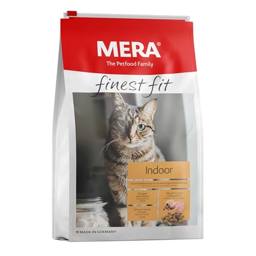 MERA finest fit Indoor, Katzenfutter trocken für aktive Katzen, Trockenfutter aus frischem Geflügel und Reis, gesundes Futter für Hauskatzen, ohne Zucker (1,5 kg) von MERA