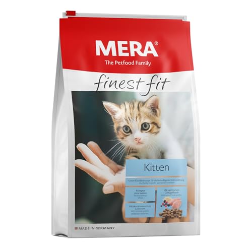 MERA finest fit Kitten, Junior Katzenfutter trocken für Babykatzen bis 1 Jahr, Trockenfutter aus frischem Geflügel und Reis, gesundes Futter für junge Katzen, ohne Zucker (1,5 kg) von MERA