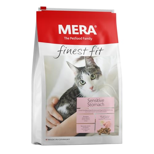 MERA Finest fit Sensitive Stomach, Katzenfutter trocken für Katzen mit sensiblem Magen, Trockenfutter aus Geflügel und Reis, Futter für einen gesunden Darm, ohne Zucker (10 kg) von MERA
