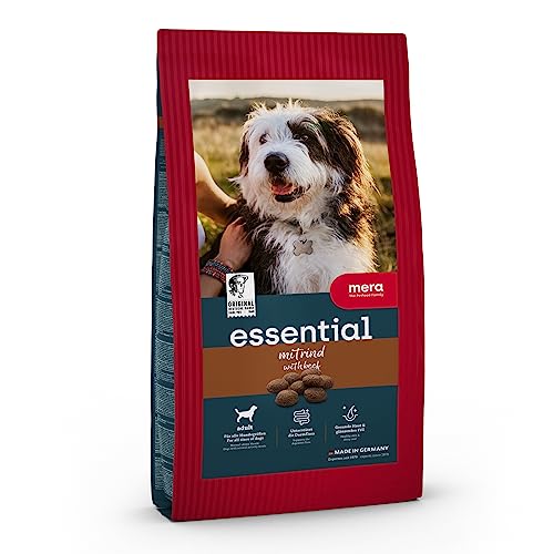 mera essential Rind Hundetrockenfutter für ausgewachsene normal aktive Hunde, 2kg von MERA