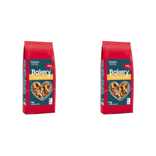 MERA Bakery Puppy Knochen Mix (1kg), Hundeleckerli für Training oder als Snack, Leckereien für Hunde aus natürlichen Zutaten, schonend gebackene Hundekekse (Packung mit 2) von MERA