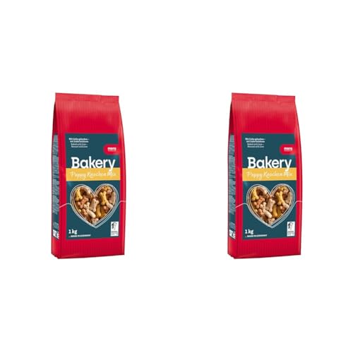 MERA Bakery Puppy Knochen Mix (1kg), Hundeleckerli für Training oder als Snack, Leckereien für Hunde aus natürlichen Zutaten, schonend gebackene Hundekekse (Packung mit 2) von MERA