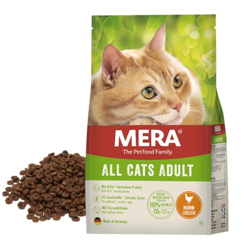 MERA Cats Huhn getreidefrei (10kg), Katzenfutter trocken für ausgewachsene Katzen, mit hohem Fleischanteil, nachhaltig und regional von MERA