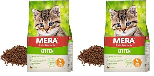 MERA Cats Kitten Huhn (2kg), Trockenfutter für heranwachsende Katzen, getreidefrei & nachhaltig, Trockenfutter mit hohem Fleischanteil (Packung mit 2) von MERA