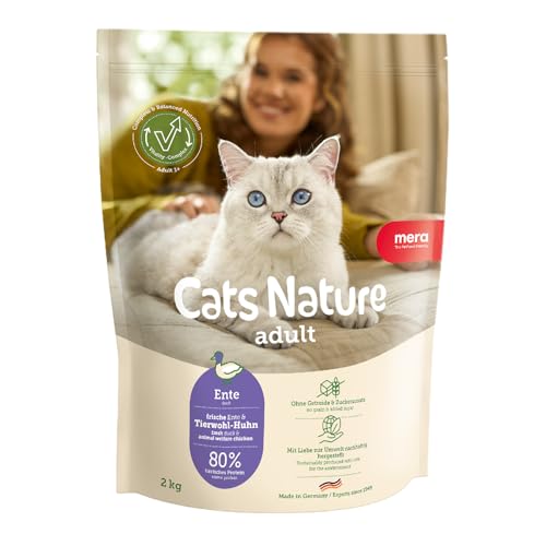 MERA Cats Nature Ente Premium Katzenfutter Trocken 2kg | Getreidefrei & zuckerfrei | Adult Katzen Trockenfutter hoher Fleischanteil | Dry Cat Food von MERA