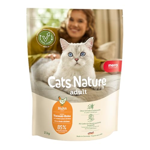 MERA Cats Nature Huhn Premium Katzenfutter Trocken 400g | Getreidefrei & zuckerfrei | Adult Katzen Trockenfutter hoher Fleischanteil | Dry Cat Food von MERA