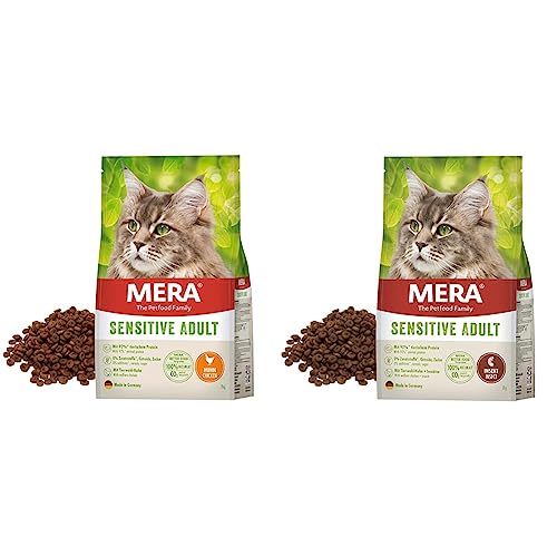 MERA Cats Sensitive Adult Huhn, Trockenfutter für Sensible Katzen & Cats Sensitive Adult Insect, Trockenfutter für Sensible Katzen von MERA