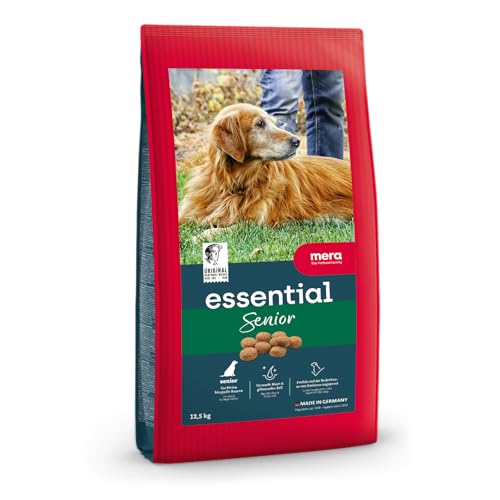 MERA Essential Senior Hundefutter Trocken 2kg | Hunde Trockenfutter für ältere Hunde Aller Rassen & Größen | Omega-3 und Omega-6 für Haut & glänzendes Fell | Dry Dog Food von MERA