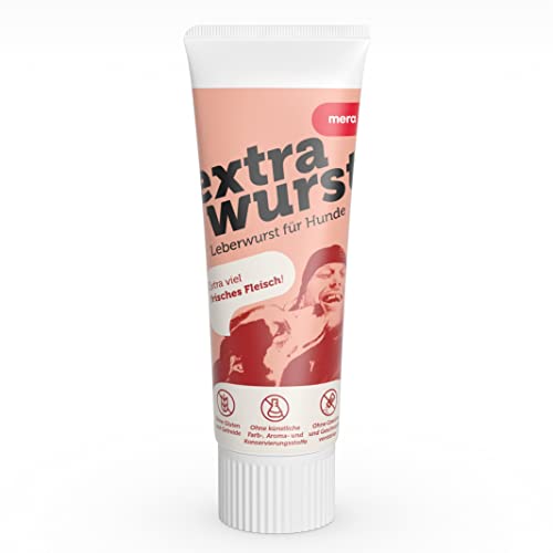 MERA Extrawurst getreidefreie Hundeleberwurst, 75g Tube mit viel Frischfleisch und Geschmack, Trainingsleckerli für ausgewachsene Hunde und Welpen, ohne Zucker und Salz MERA Extrawurst getreidefreie Hundeleberwurst, 75g Tube mit viel Frischfleisch und Geschmack, Trainingsleckerli für ausgewachsene Hunde und Welpen, ohne Zucker und Salz von MERA