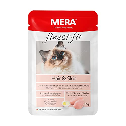 MERA Finest fit Hair & Skin Nassfutter – Katzennassfutter für anspruchsvolle Katzen mit Haut- und Fellproblemen – Getreidefreies Katzenfutter mit viel frischem Hühnchen – 12x85g MERA Finest fit Hair & Skin Nassfutter – Katzennassfutter für anspruchsvolle Katzen mit Haut- und Fellproblemen – Getreidefreies Katzenfutter mit viel frischem Hühnchen – 12x85g von MERA