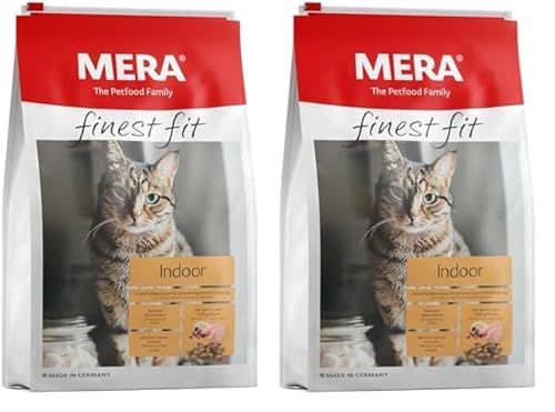 MERA Finest fit Indoor, Katzenfutter trocken für aktive Katzen, Trockenfutter aus frischem Geflügel und Reis, gesundes Futter für Hauskatzen, ohne Zucker (1,5 kg) (Packung mit 2) von MERA