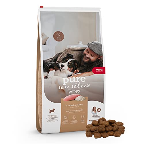 MERA pure sensitive Puppy mit Truthahn & Reis (1 x 12,5kg), leicht verdauliches Hundefutter für Welpen, glutenfreies Trockenfutter ohne Weizen von MERA